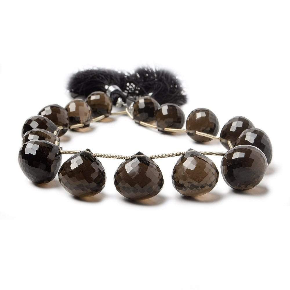 11-13mm Smoky Quartz Faceted Candy Kiss Beads 8 inch 15 beads (ONLINE ORDER ONLY)