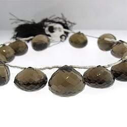 11-13mm Smoky Quartz Faceted Candy Kiss Beads 8 inch 15 beads (ONLINE ORDER ONLY)