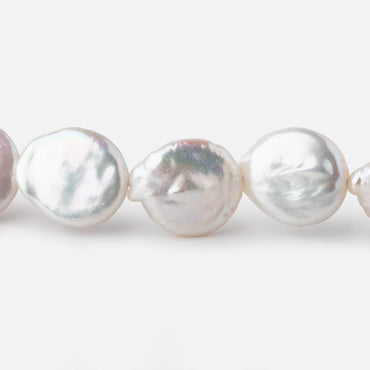 11-13mm White Coin Freshwater Pearls 15.5 inch 22 pieces (ONLINE ORDER ONLY)
