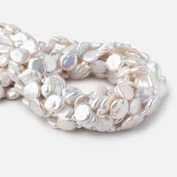11-13mm White Coin Freshwater Pearls 15.5 inch 22 pieces (ONLINE ORDER ONLY)