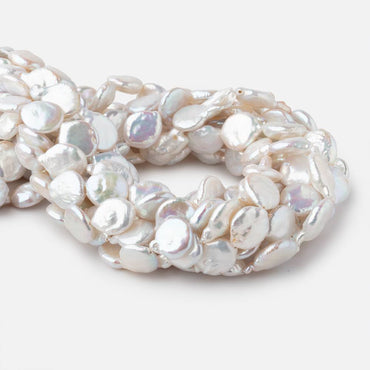 11-13mm White Coin Freshwater Pearls 15.5 inch 22 pieces (ONLINE ORDER ONLY)