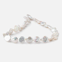 11-13mm White Coin Freshwater Pearls 15.5 inch 22 pieces (ONLINE ORDER ONLY)