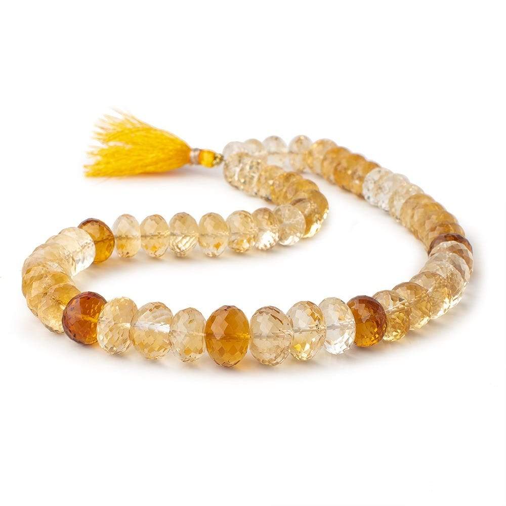 11-14.5mm Citrine Faceted Rondelle Beads 16 inch 53 pieces (ONLINE ORDER ONLY)
