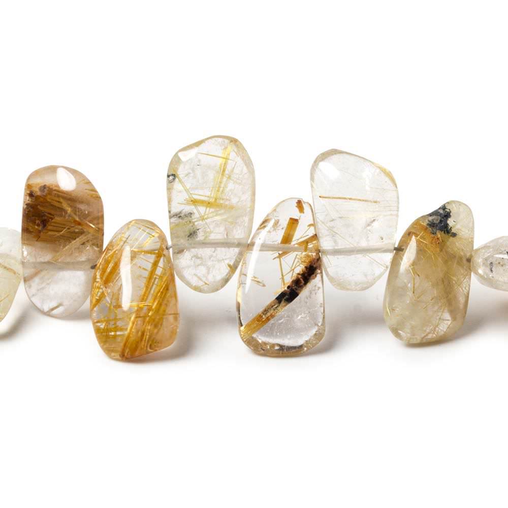 11 - 14mm Golden Rutilated Quartz Plain Freeform Beads 8 inch 33 pieces (ONLINE ORDER ONLY)