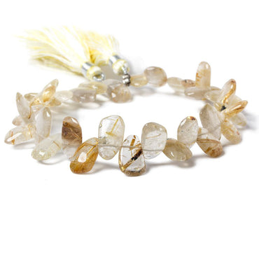 11 - 14mm Golden Rutilated Quartz Plain Freeform Beads 8 inch 33 pieces (ONLINE ORDER ONLY)
