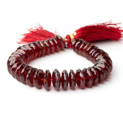 11-14mm Hessonite Garnet German Faceted Rondelle Beads 7.5 inch 40 pieces (ONLINE ORDER ONLY)