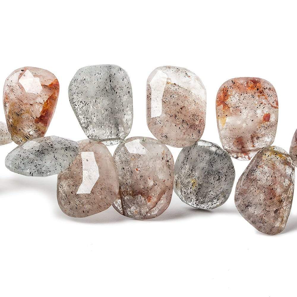 11 - 14mm Moss Quartz Faceted Freeshape Beads 8 inch 32 pieces (ONLINE ORDER ONLY)