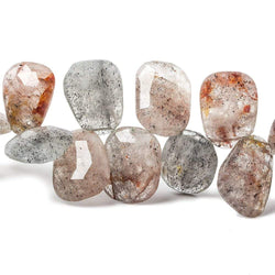 11 - 14mm Moss Quartz Faceted Freeshape Beads 8 inch 32 pieces (ONLINE ORDER ONLY)