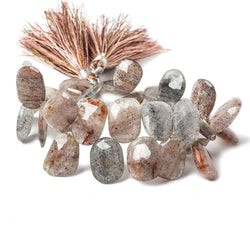 11 - 14mm Moss Quartz Faceted Freeshape Beads 8 inch 32 pieces (ONLINE ORDER ONLY)