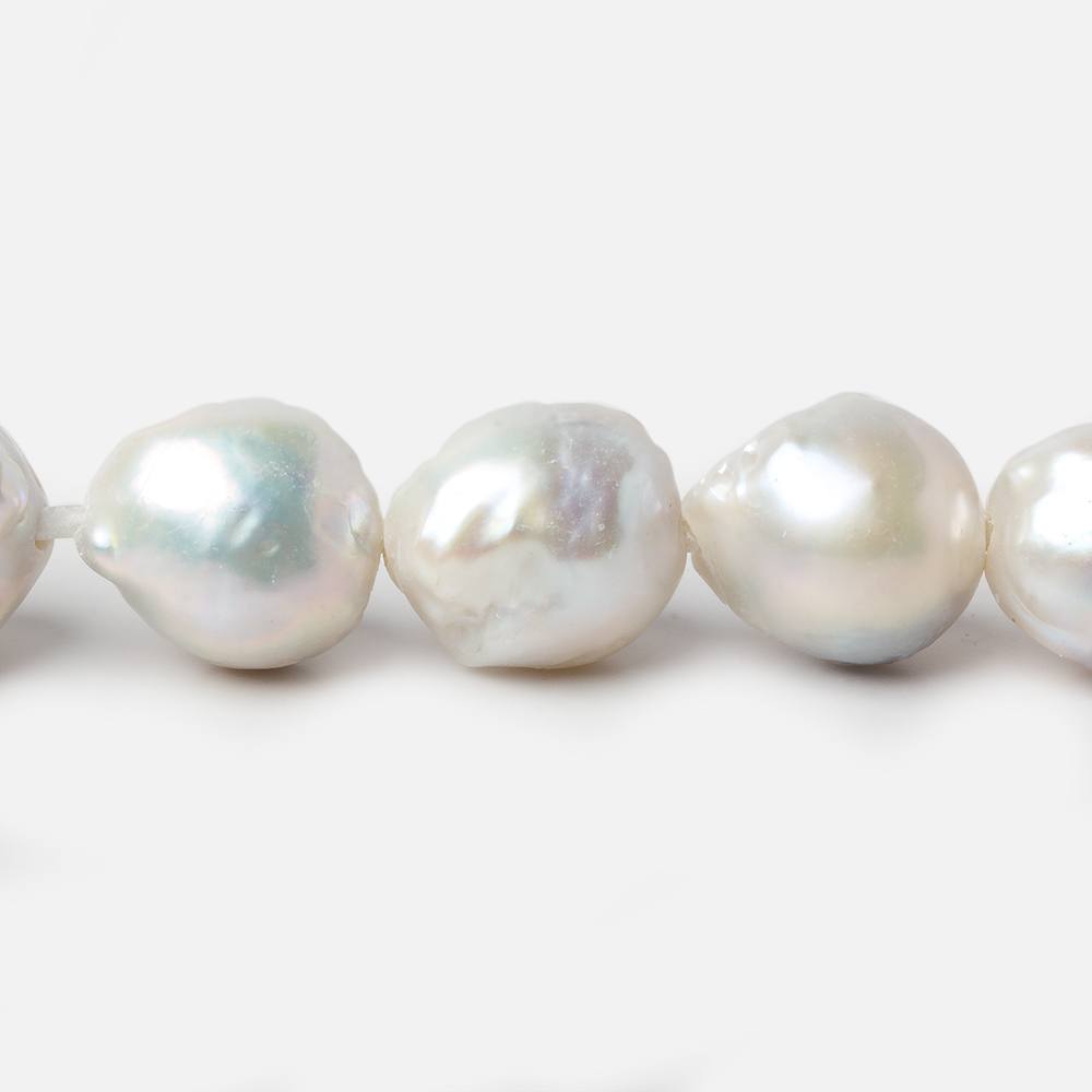 11-14mm Off White Baroque Large Hole pearls 8 inch 13 pieces (ONLINE ORDER ONLY)