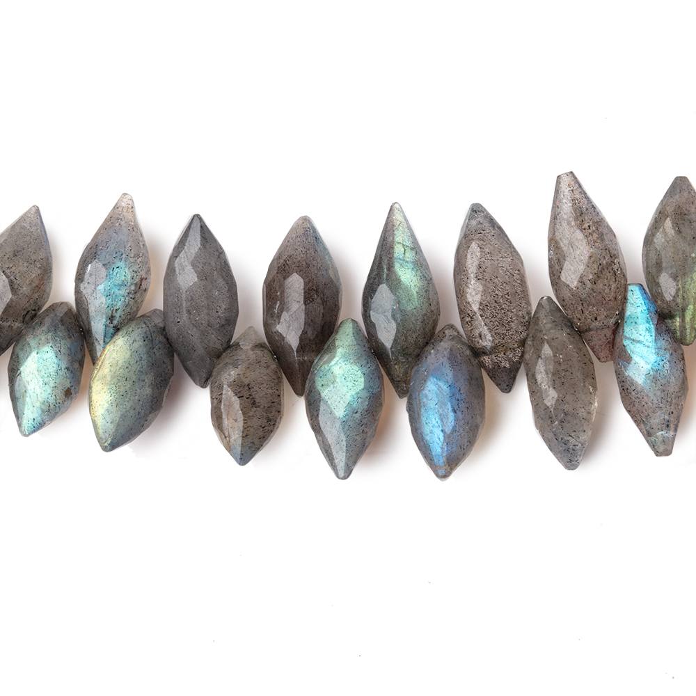 11-15mm Labradorite Faceted Marquise Beads 8 Inch 59 pieces (ONLINE ORDER ONLY)