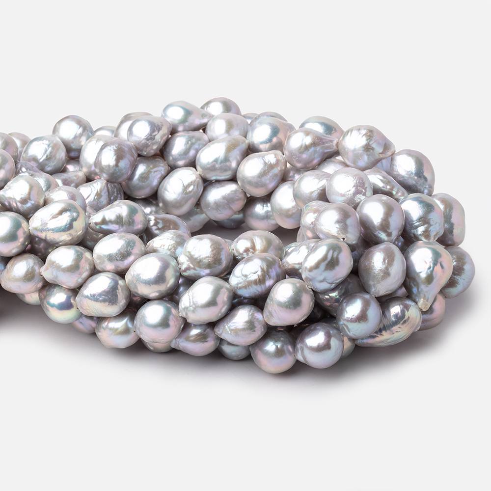 11-15mm Silver Ultra Baroque Freshwater Pearls 15.5 inch 25 Beads AA (ONLINE ORDER ONLY)