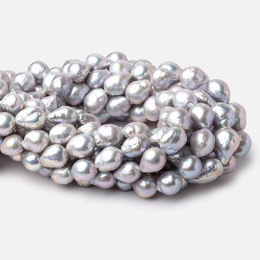 11-15mm Silver Ultra Baroque Freshwater Pearls 15.5 inch 25 Beads AA (ONLINE ORDER ONLY)