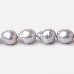 11-15mm Silver Ultra Baroque Freshwater Pearls 15.5 inch 25 Beads AA (ONLINE ORDER ONLY)
