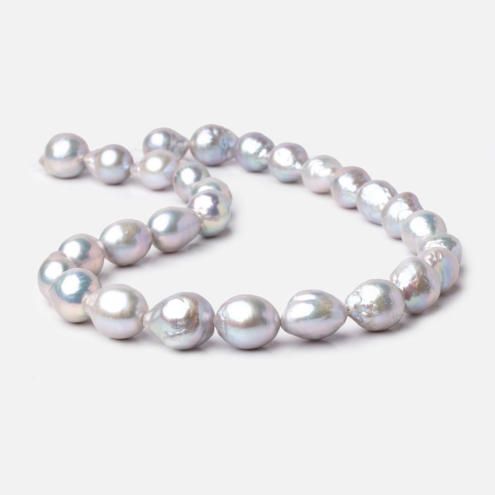 11-15mm Silver Ultra Baroque Freshwater Pearls 15.5 inch 25 Beads AA (ONLINE ORDER ONLY)