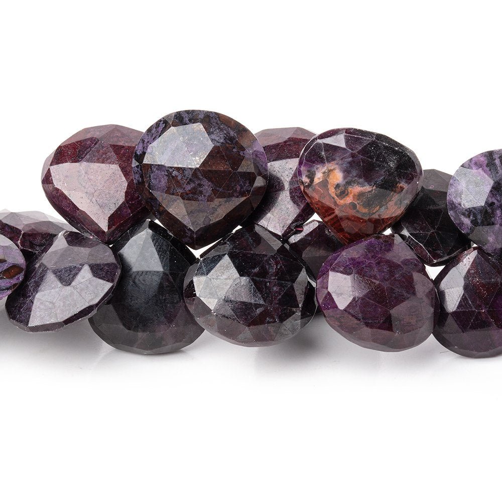10-12mm Sugilite Faceted Heart Beads 8 inch 40 pieces AA (ONLINE ORDER ONLY)