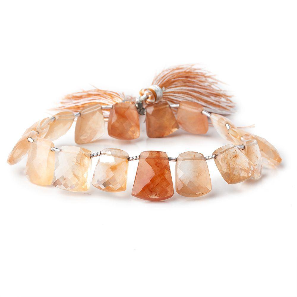 11-15mm Tangerine Quartz Faceted Fancy Shape Beads 8 inch 17 pieces (ONLINE ORDER ONLY)