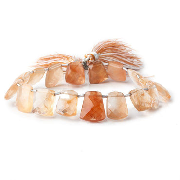 11-15mm Tangerine Quartz Faceted Fancy Shape Beads 8 inch 17 pieces (ONLINE ORDER ONLY)