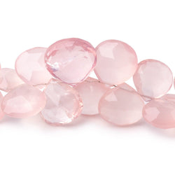 11-16mm Rose Quartz faceted hearts 8 inch 34 beads (ONLINE ORDER ONLY)