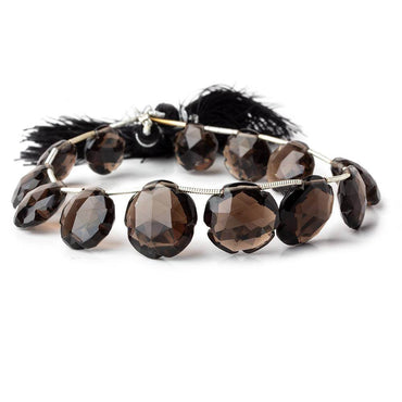 11-16mm Smoky Quartz Faceted Flower Beads 8 inch 13 pieces (ONLINE ORDER ONLY)