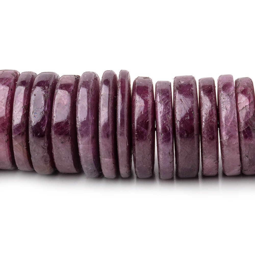 11-17.5mm Indian Ruby Plain Heishi Beads 18 inch 142 pieces AA (ONLINE ORDER ONLY)