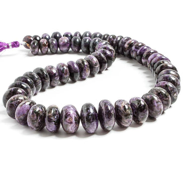 11-17mm Charoite plain rondelle beads 18 inches 56 pieces (ONLINE ORDER ONLY)