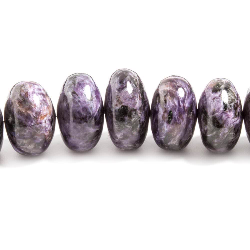 11-17mm Charoite plain rondelle beads 18 inches 56 pieces (ONLINE ORDER ONLY)