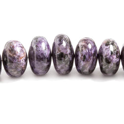 11-17mm Charoite plain rondelle beads 18 inches 56 pieces (ONLINE ORDER ONLY)