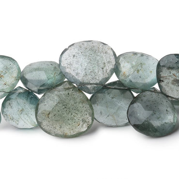 11-17mm Moss Aquamarine Faceted Heart Beads 9 inch 39 pieces (ONLINE ORDER ONLY)