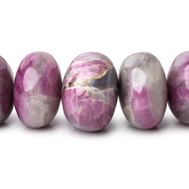 11-17mm Ruby in Marble Matrix Plain Rondelles 16.5 inch 49 Beads 1mm Hole (ONLINE ORDER ONLY)