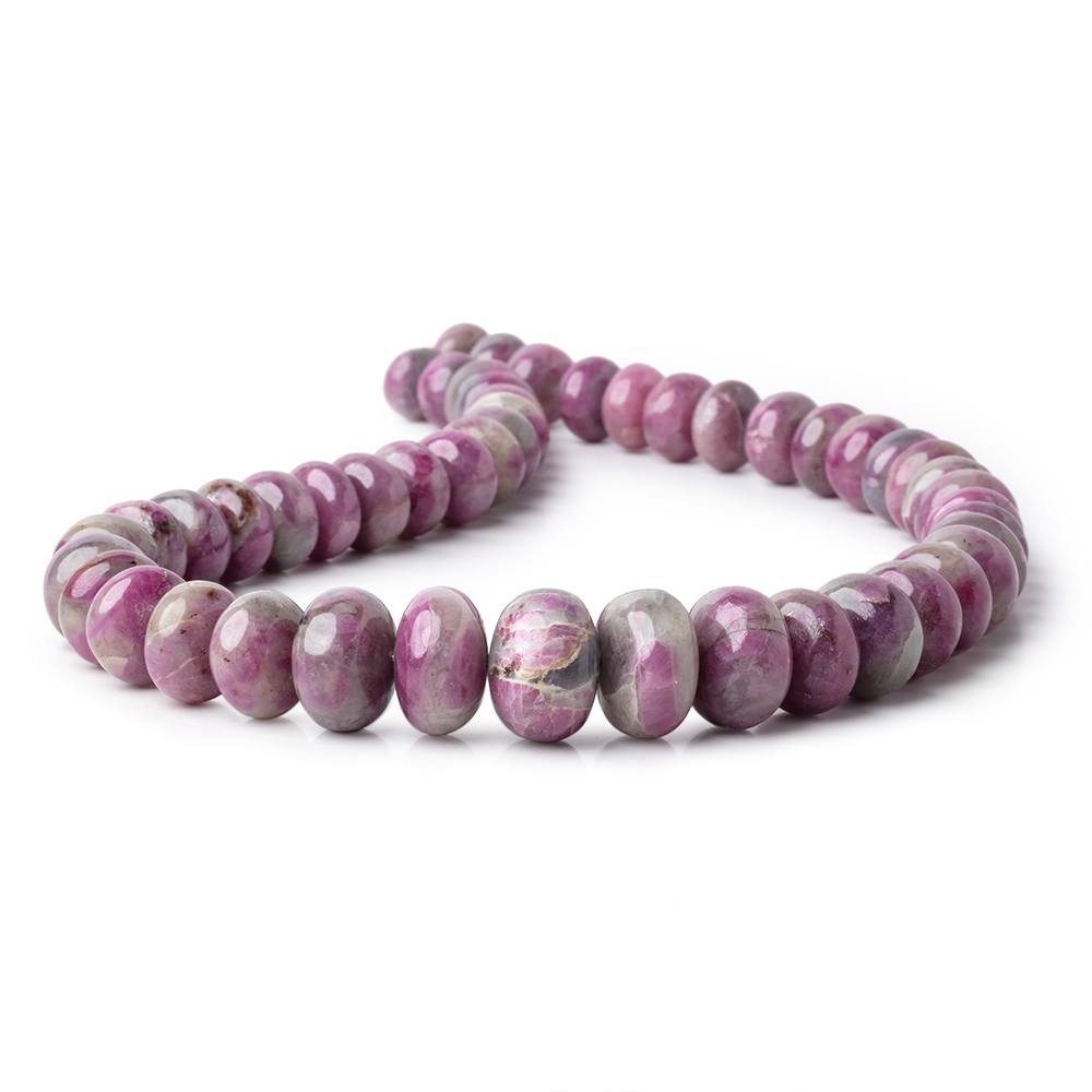 11-17mm Ruby in Marble Matrix Plain Rondelles 16.5 inch 49 Beads 1mm Hole (ONLINE ORDER ONLY)