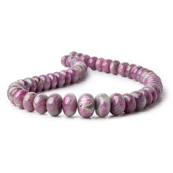 11-17mm Ruby in Marble Matrix Plain Rondelles 16.5 inch 49 Beads 1mm Hole (ONLINE ORDER ONLY)