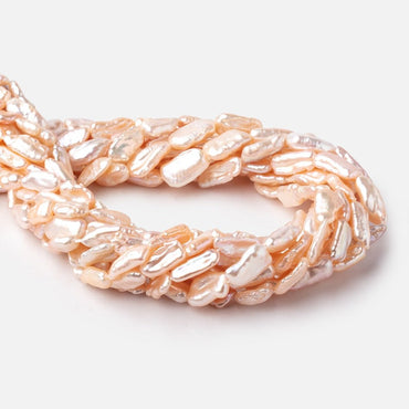 11-18mm Peach Straight Drill Biwa Freshwater Pearls 16 inch 27 Beads (ONLINE ORDER ONLY)