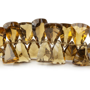 11-18mm Whiskey Quartz Concave Faceted Triangle 7 inch 50 Beads AAA (ONLINE ORDER ONLY)