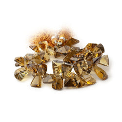 11-18mm Whiskey Quartz Concave Faceted Triangle 7 inch 50 Beads AAA (ONLINE ORDER ONLY)