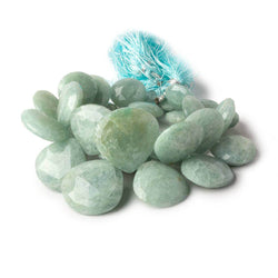 11-19mm Milky Aquamarine Faceted Heart Beads 7 inch 31 pieces (ONLINE ORDER ONLY)