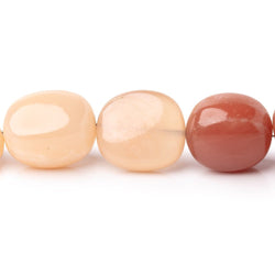 11-19mm Shaded Angel Skin Moonstone Plain Nugget Beads 18 inch 27 pieces (ONLINE ORDER ONLY)