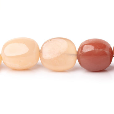 11-19mm Shaded Angel Skin Moonstone Plain Nugget Beads 18 inch 27 pieces (ONLINE ORDER ONLY)