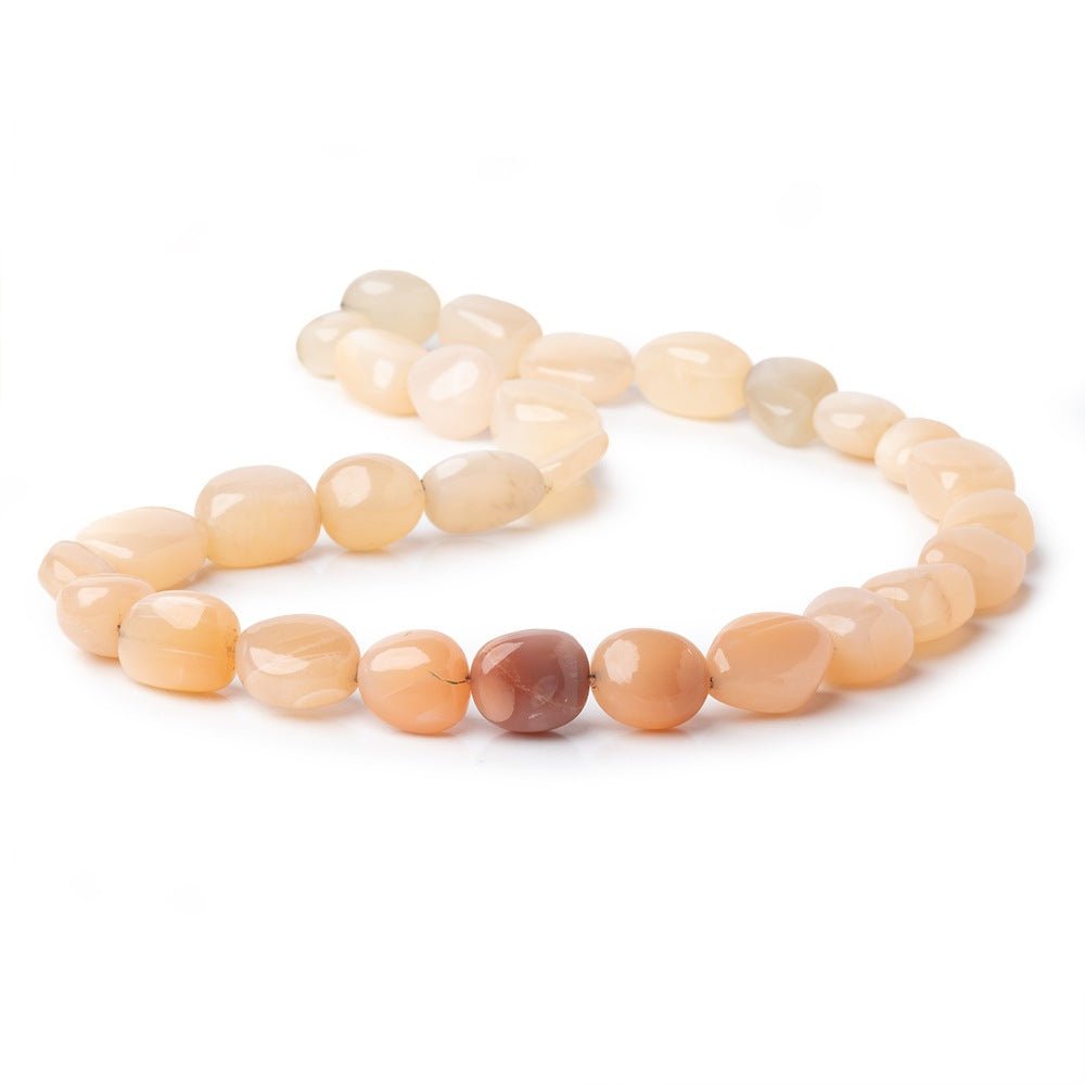 11-19mm Shaded Angel Skin Moonstone Plain Nugget Beads 18 inch 27 pieces (ONLINE ORDER ONLY)