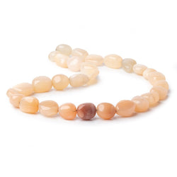 11-19mm Shaded Angel Skin Moonstone Plain Nugget Beads 18 inch 27 pieces (ONLINE ORDER ONLY)