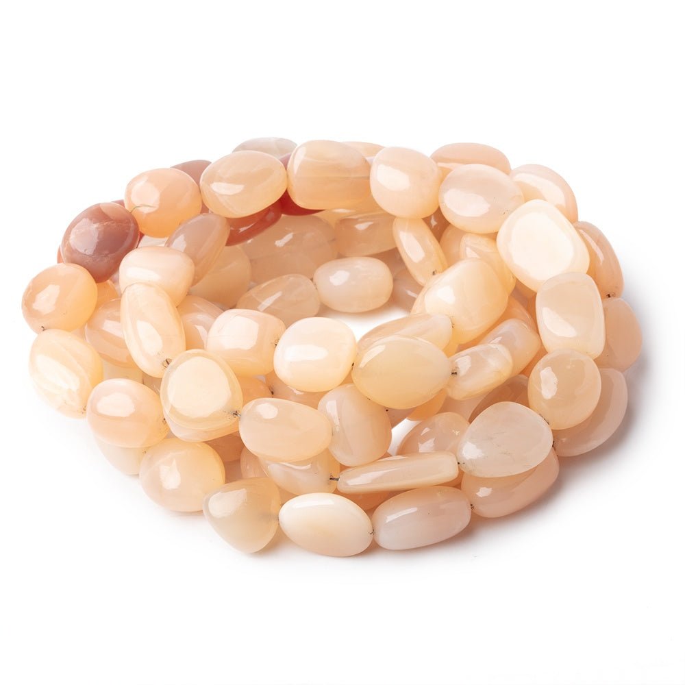 11-19mm Shaded Angel Skin Moonstone Plain Nugget Beads 18 inch 27 pieces (ONLINE ORDER ONLY)