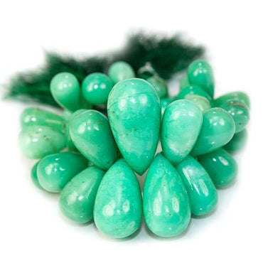 11-24mm Chrysoprase Plain Tear Drop Beads 5.5 inch 38 pieces (ONLINE ORDER ONLY)