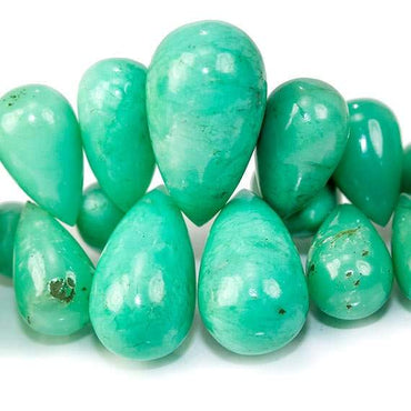 11-24mm Chrysoprase Plain Tear Drop Beads 5.5 inch 38 pieces (ONLINE ORDER ONLY)
