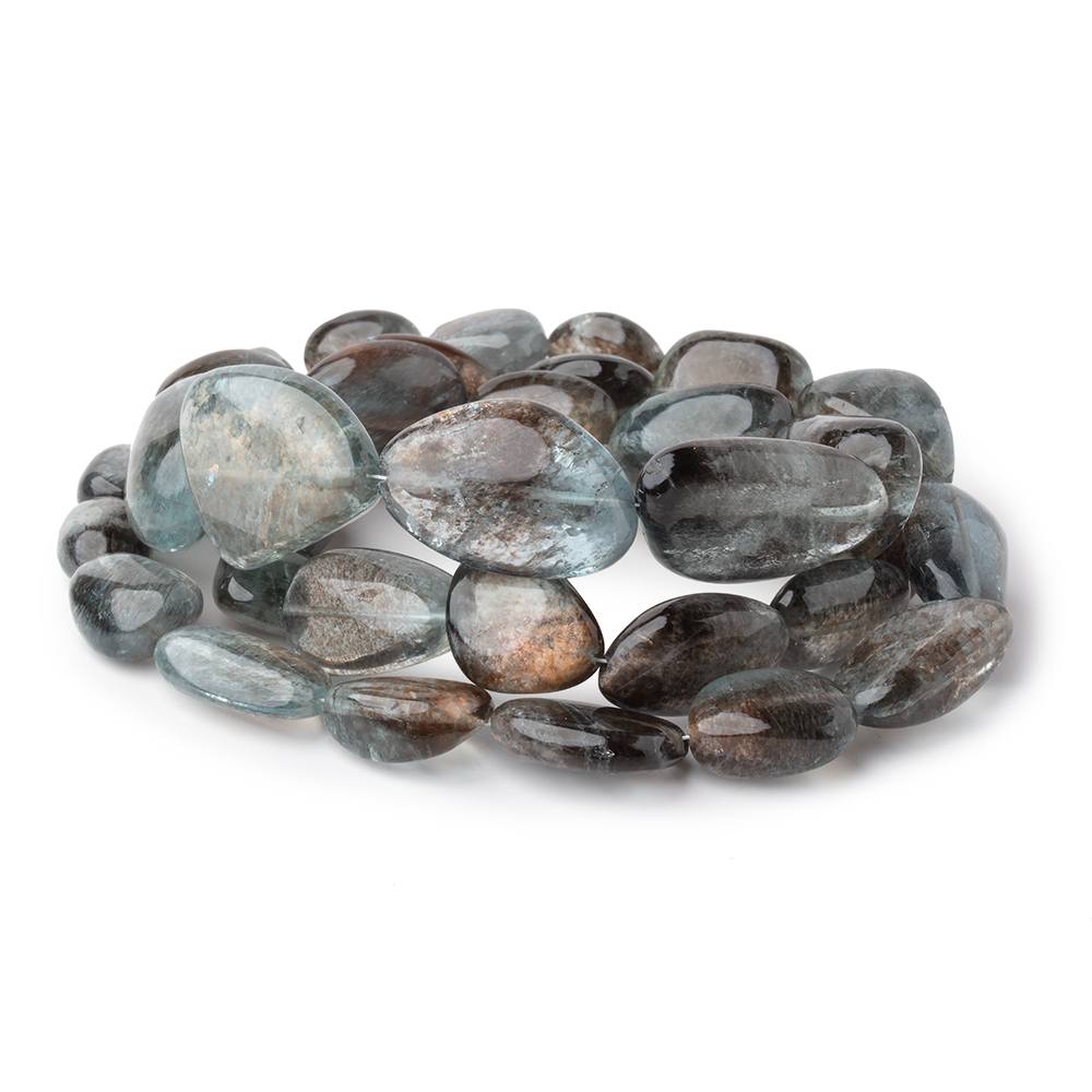 11-24mm Copper Moss Aquamarine Plain Nugget 23 inch 36 Beads AAA (ONLINE ORDER ONLY)