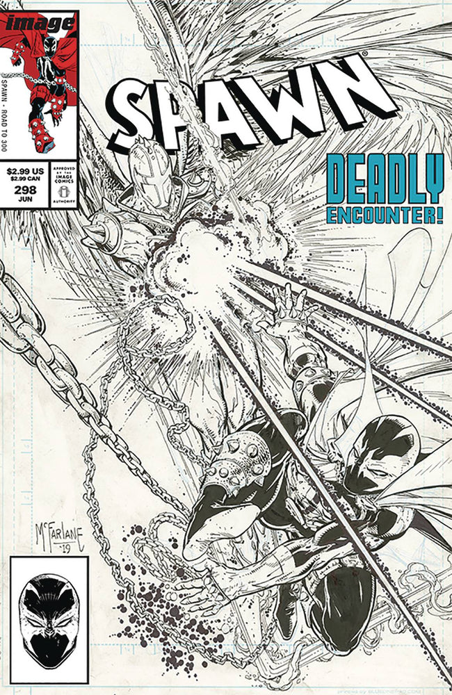 SPAWN #298 C B&W Todd MCFARLANE Amazing Spider-Man 298 Homage Variant (06/26/2019) IMAGE (ONLINE ORDER ONLY)
