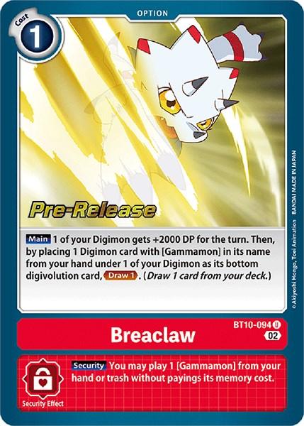 Breaclaw [BT10-094] [Xros Encounter Pre-Release Cards] (ONLINE ORDER ONLY)