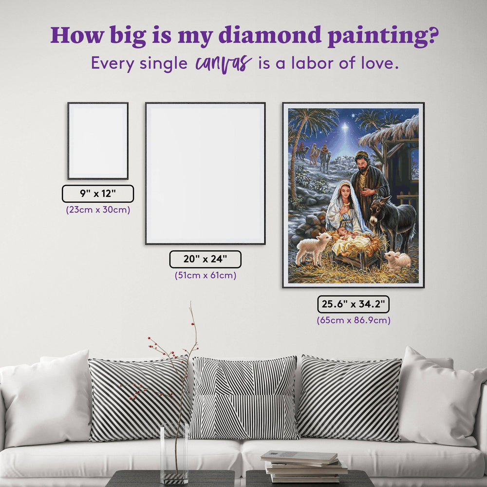 Diamond Art Club – A Savior is Born Nativity Diamond Painting (Square Drill, 25.6" x 34.3") (ONLINE ORDER ONLY)