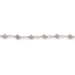 3mm Labradorite faceted rondelle Silver Plated Chain (ONLINE ORDER ONLY)