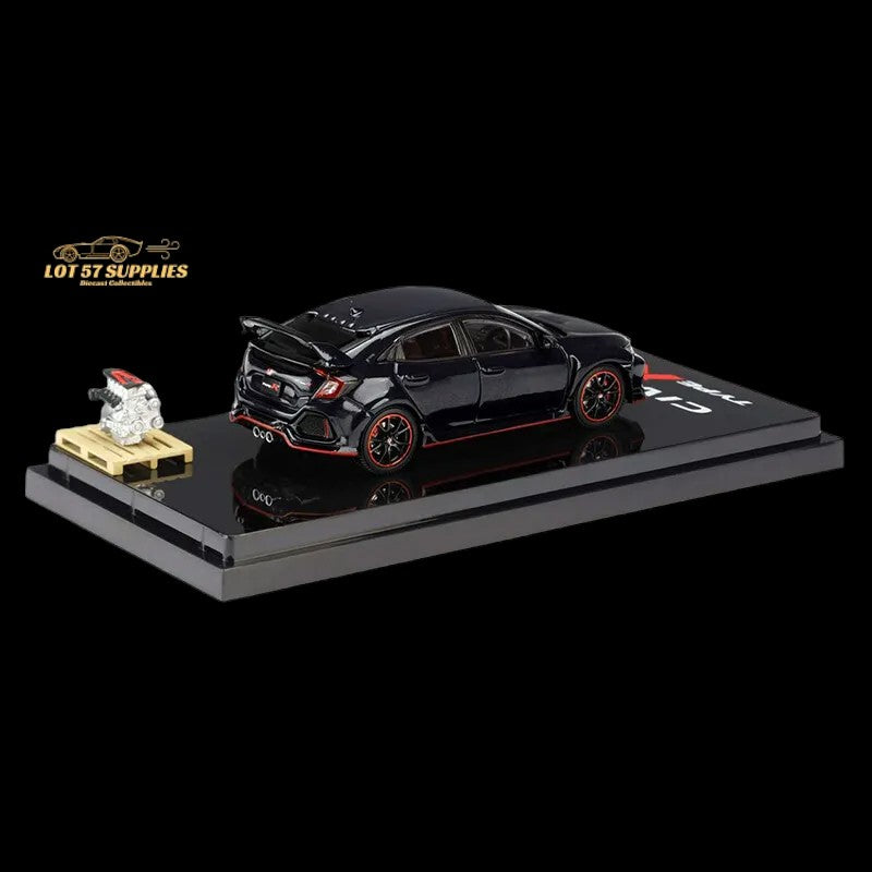 Hobby Japan 2017 Honda Civic Type R FK8 Crystal Blk With Engine Model Display 1:64 HJ641055BK (ONLINE ORDER ONLY)