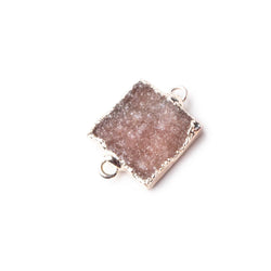 16.5x16.5mm Silver Leafed Square Drusy Focal Connector 1 piece (ONLINE ORDER ONLY)